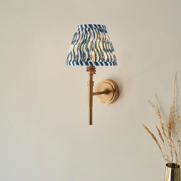 Chester And Ripple 16cm Marlin Blue Shade Wall Light In Aged Brass
