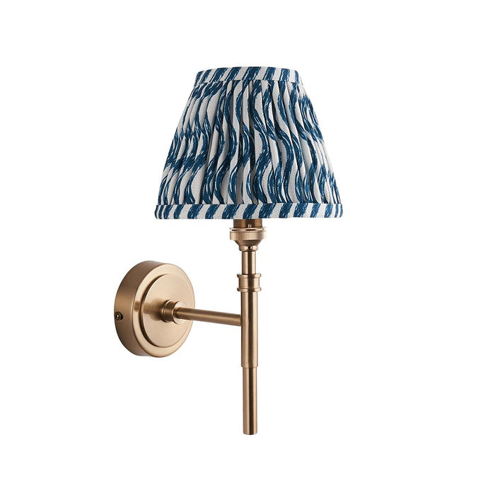 Chester And Ripple 16cm Marlin Blue Shade Wall Light In Aged Brass