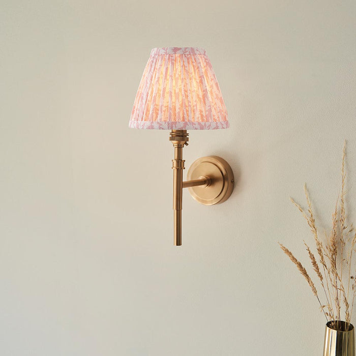 Chester And Leaf 16cm Peachy Keen Shade Wall Light In Aged Brass