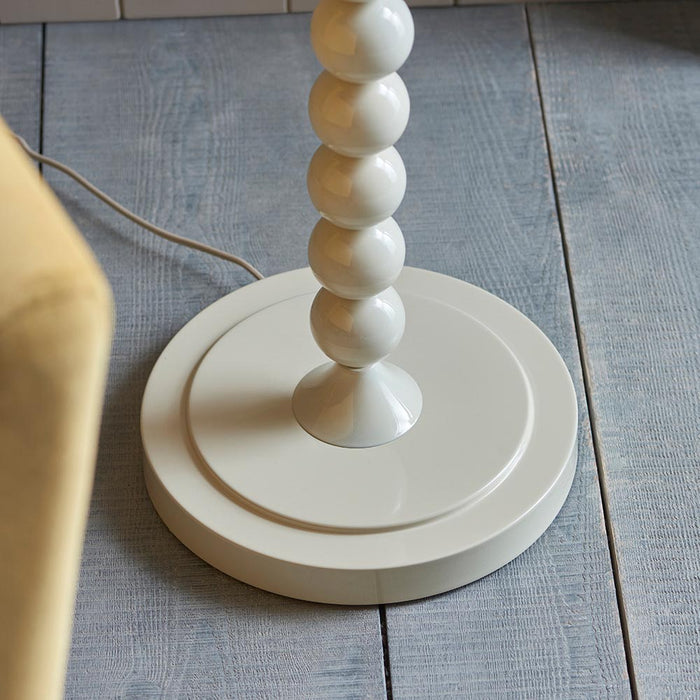 Higgledy And Ripple 40cm Marlin Blue Shade Floor Lamp With Gloss Almond White Base