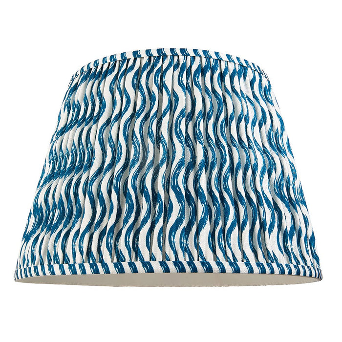 Higgledy And Ripple 40cm Marlin Blue Shade Floor Lamp With Gloss Almond White Base