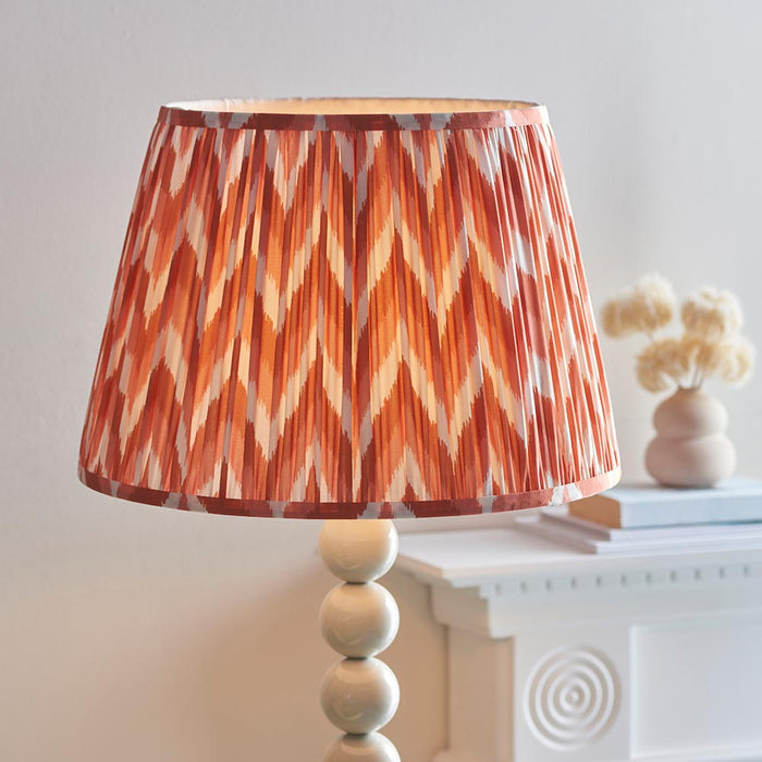 Higgledy And Zigzag 40cm Apricot Orange Shade Floor Lamp With Gloss Almond White Base