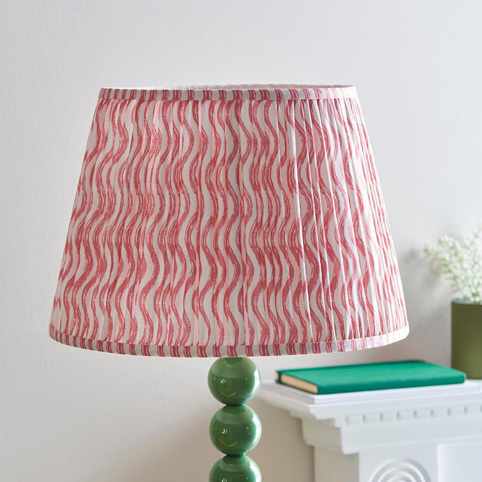 Higgledy And Ripple 40cm Coral Pink Shade Floor Lamp With Gloss Cotswold Green Base