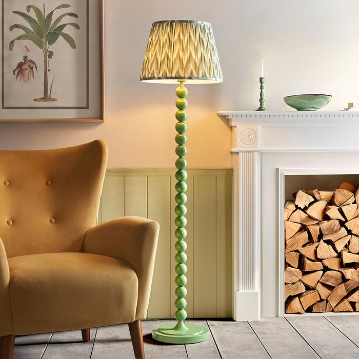 Higgledy And Zigzag 40cm Cotswold Green Shade Floor Lamp With Gloss Cotswold Green Base