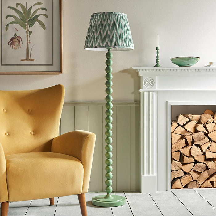 Higgledy And Zigzag 40cm Cotswold Green Shade Floor Lamp With Gloss Cotswold Green Base