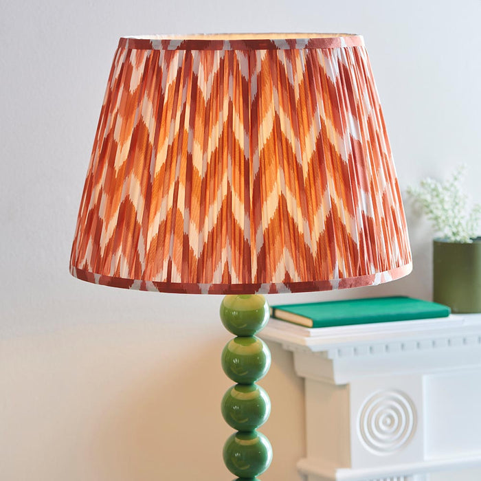 Higgledy And Zigzag 40cm Apricot Orange Shade Floor Lamp With Gloss Cotswold Green Base