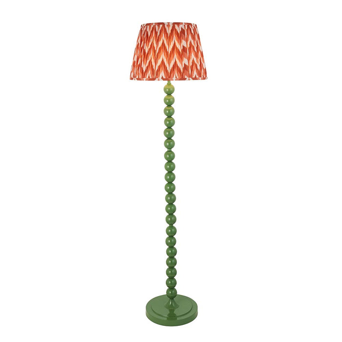 Higgledy And Zigzag 40cm Apricot Orange Shade Floor Lamp With Gloss Cotswold Green Base