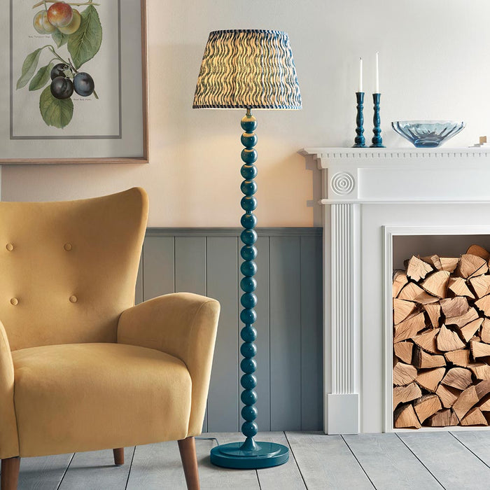 Higgledy And Ripple 40cm Marlin Blue Shade Floor Lamp With Gloss Marlin Blue Base