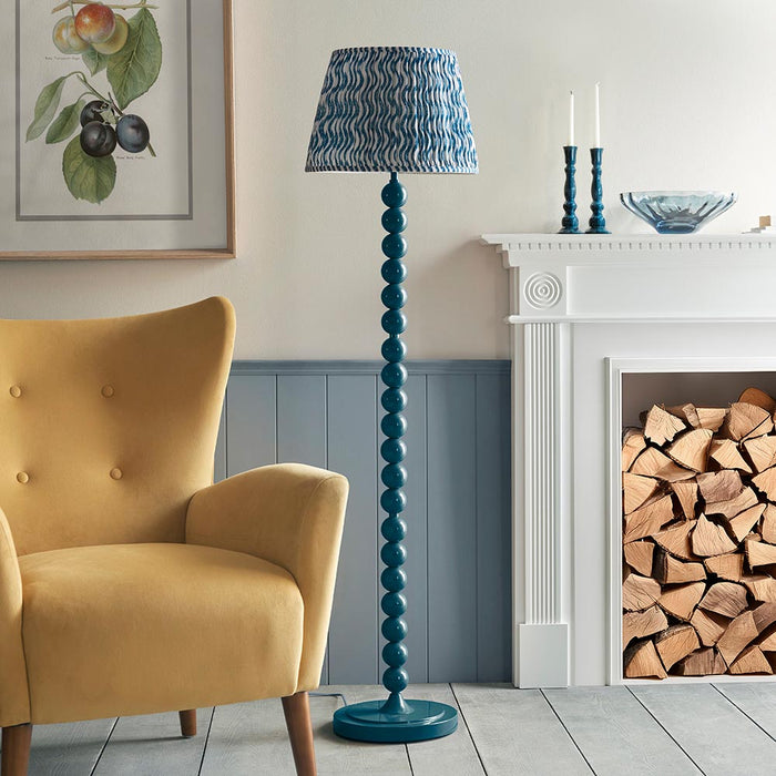 Higgledy And Ripple 40cm Marlin Blue Shade Floor Lamp With Gloss Marlin Blue Base