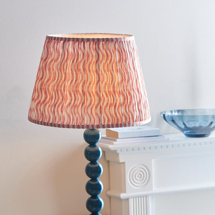 Higgledy And Ripple 40cm Coral Pink Shade Floor Lamp With Gloss Marlin Blue Base