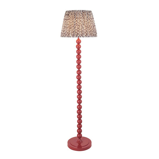 Higgledy And Leaf 40cm Pearl Grey Shade Floor Lamp With High Gloss Pink Clay Base