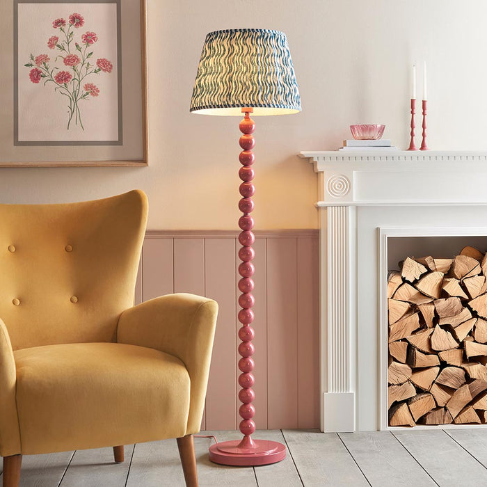 Higgledy And Ripple 40cm Marlin Blue Shade Floor Lamp With Gloss Pink Clay Base