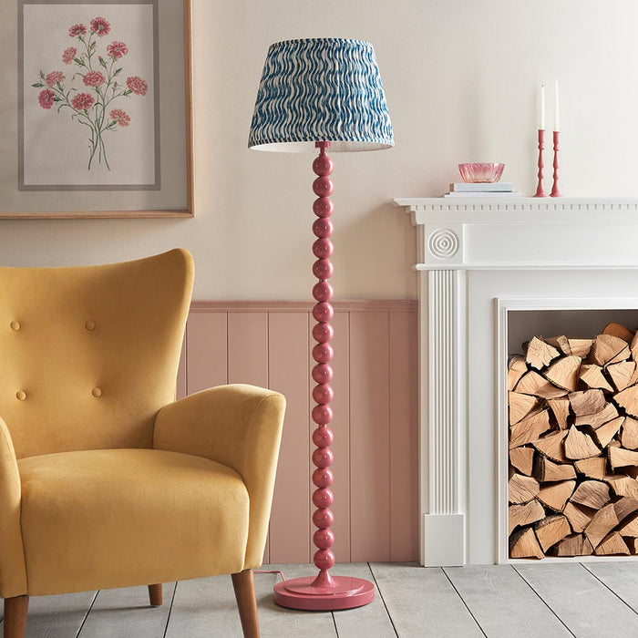 Higgledy And Ripple 40cm Marlin Blue Shade Floor Lamp With Gloss Pink Clay Base