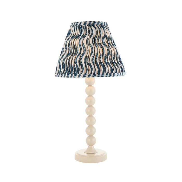 Higgledy And Ripple 25cm Marlin Blue Shade Table Lamp With Gloss Almond White Base