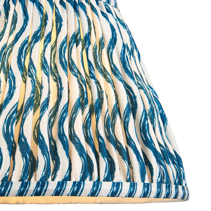 Higgledy And Ripple 25cm Marlin Blue Shade Table Lamp With Gloss Almond White Base