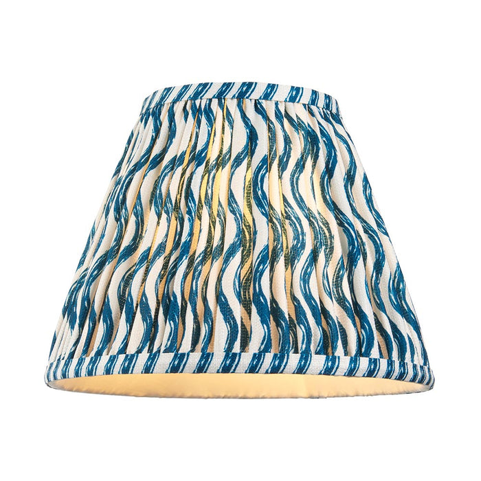 Higgledy And Ripple 25cm Marlin Blue Shade Table Lamp With Gloss Almond White Base