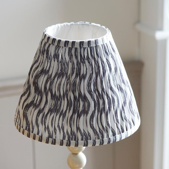 Higgledy And Ripple 25cm Pearl Grey Shade Table Lamp With Gloss Almond White Base