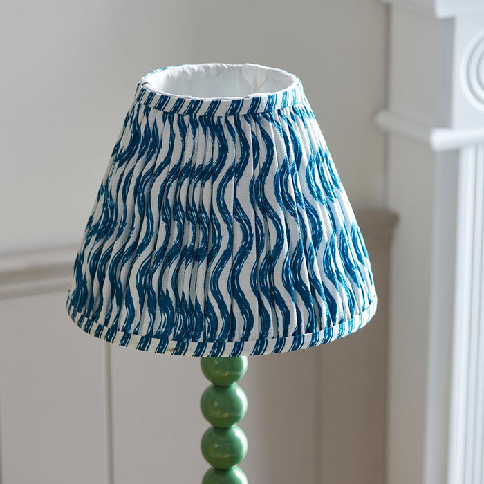 Higgledy And Ripple 25cm Marlin Blue Shade Table Lamp With Gloss Cotswold Green Base