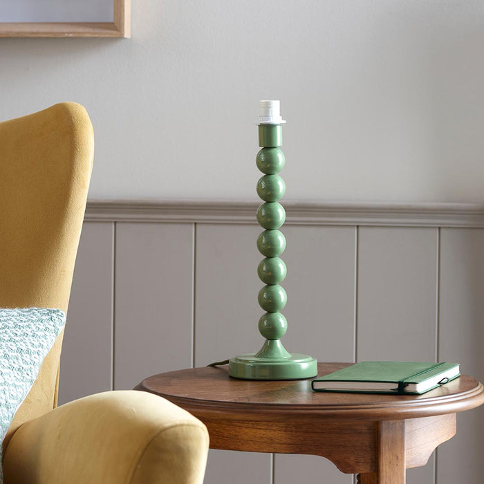 Higgledy And Ripple 25cm Marlin Blue Shade Table Lamp With Gloss Cotswold Green Base