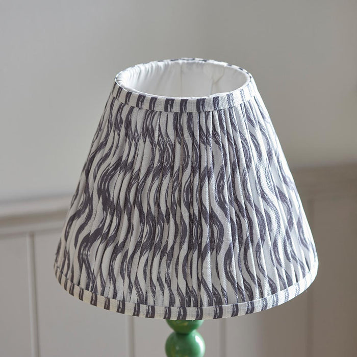 Higgledy And Ripple 25cm Pearl Grey Shade Table Lamp With Gloss Cotswold Green Base