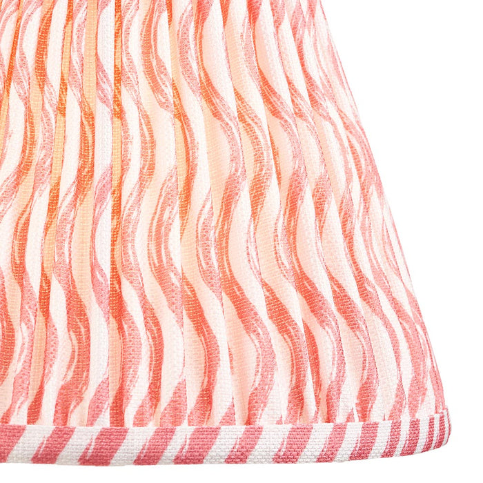 Higgledy And Ripple 25cm Coral Pink Shade Table Lamp With Gloss Cotswold Green Base