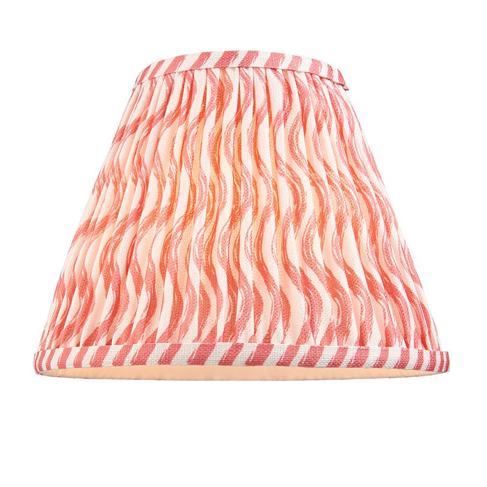Higgledy And Ripple 25cm Coral Pink Shade Table Lamp With Gloss Cotswold Green Base