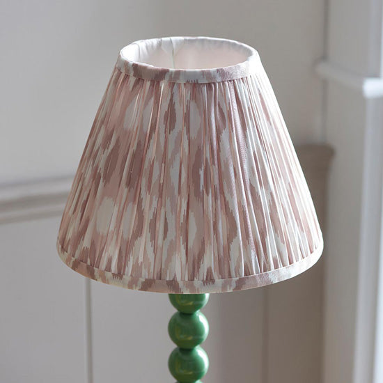 Higgledy And Ikat 25cm Neutral Shade Table Lamp With High Gloss Cotswold Green Base