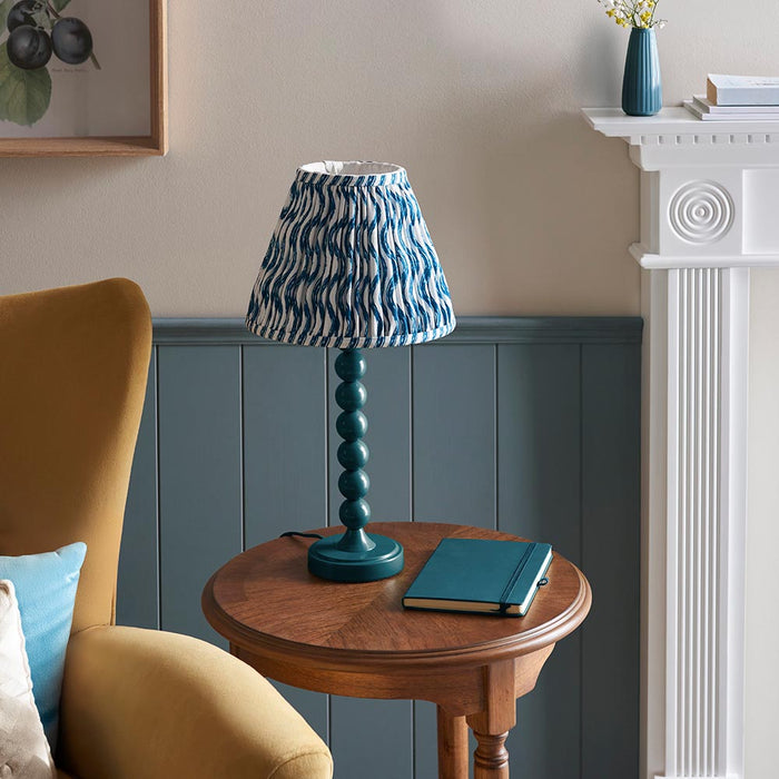 Higgledy And Ripple 25cm Marlin Blue Shade Table Lamp With Gloss Marlin Blue Base