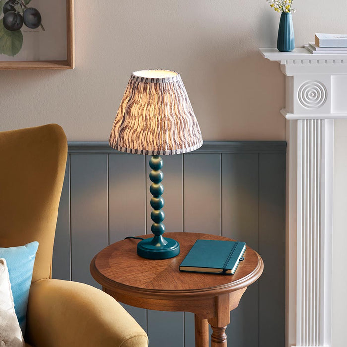 Higgledy And Ripple 25cm Pearl Grey Shade Table Lamp With Gloss Marlin Blue Base