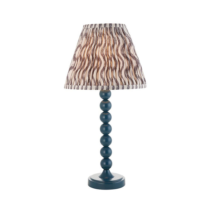 Higgledy And Ripple 25cm Pearl Grey Shade Table Lamp With Gloss Marlin Blue Base