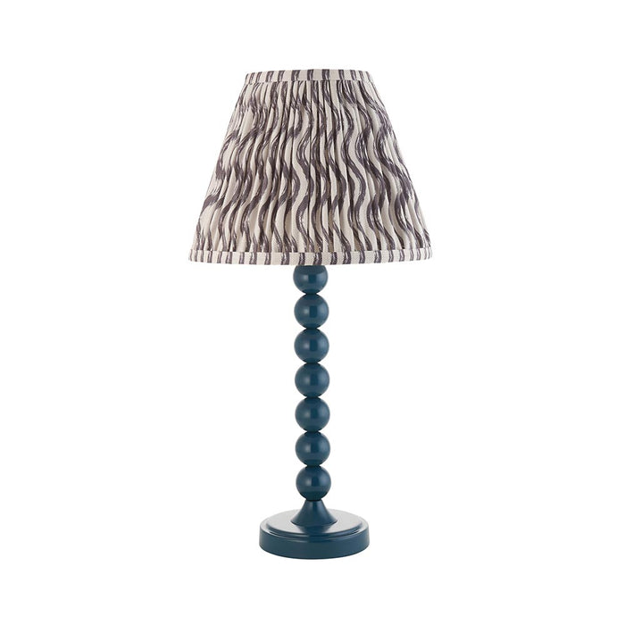 Higgledy And Ripple 25cm Pearl Grey Shade Table Lamp With Gloss Marlin Blue Base