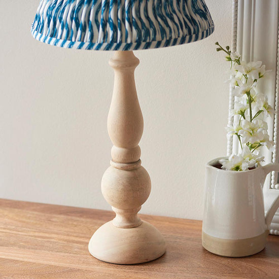Hidcote And Ripple 30cm Marlin Blue Shade Table Lamp With Country Classic Base