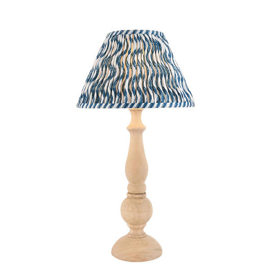 Hidcote And Ripple 30cm Marlin Blue Shade Table Lamp With Country Classic Base