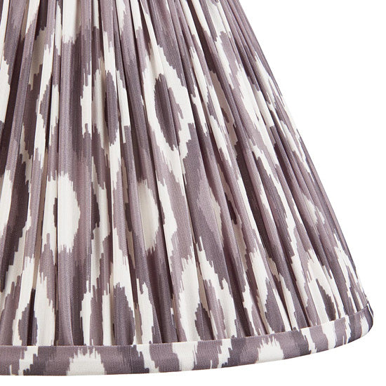 Hidcote And Ikat 30cm Pearl Grey Shade Table Lamp With Country Classic Base