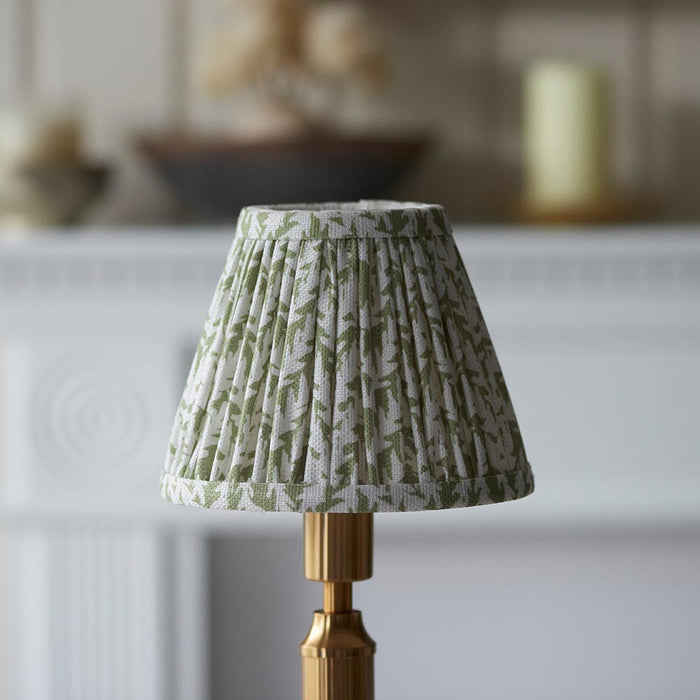 Trobridge Rechargeable And Leaf 16cm Herb Garden Green Shade Table Lamp In Brushed Aged Brass