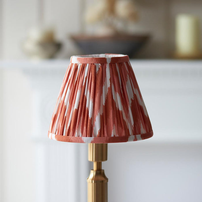 Trobridge Rechargeable And Zigzag 16cm Apricot Orange Shade Table Lamp In Brushed Aged Brass