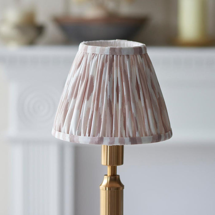 Trobridge Rechargeable And Ikat 16cm Neutral Shade Table Lamp In Brushed Aged Brass