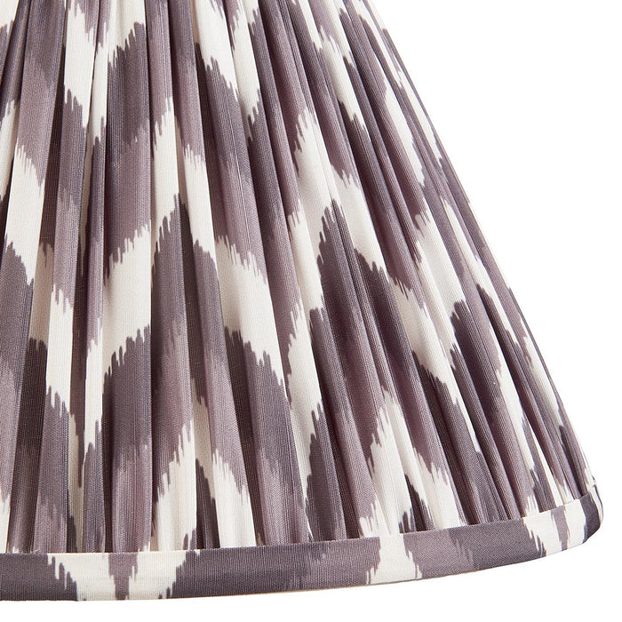 Myrtle And Zigzag 30cm Pearl Grey Shade Table Lamp With Gloss Cotswold Green Base