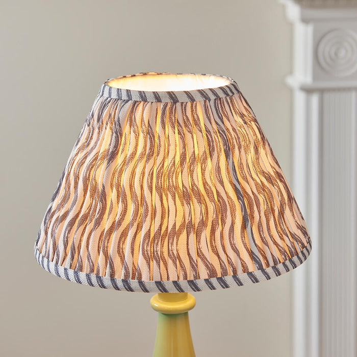 Myrtle And Ripple 30cm Pearl Grey Shade Table Lamp With Gloss Cotswold Green Base