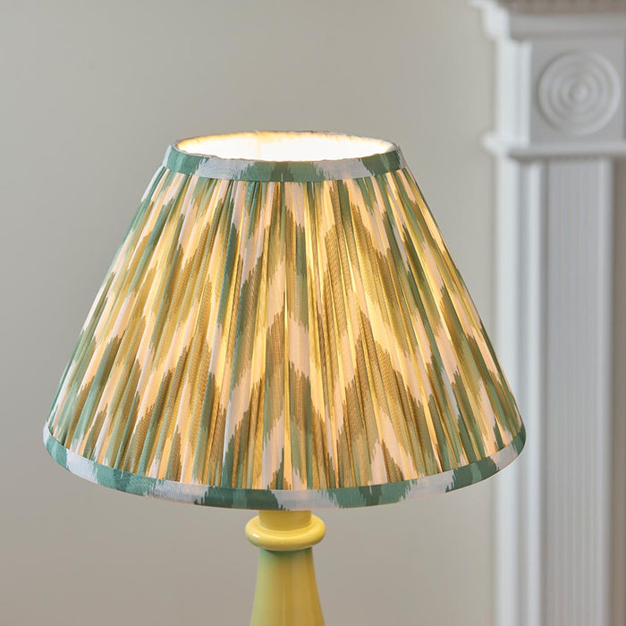 Myrtle And Zigzag 30cm Cotswold Green Shade Table Lamp With Gloss Cotswold Green Base