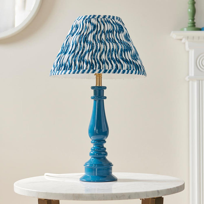 Myrtle And Ripple 30cm Marlin Blue Shade Table Lamp With Gloss Marlin Blue Base