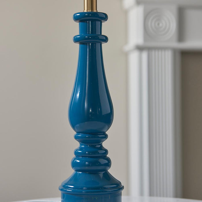 Myrtle And Ripple 30cm Marlin Blue Shade Table Lamp With Gloss Marlin Blue Base