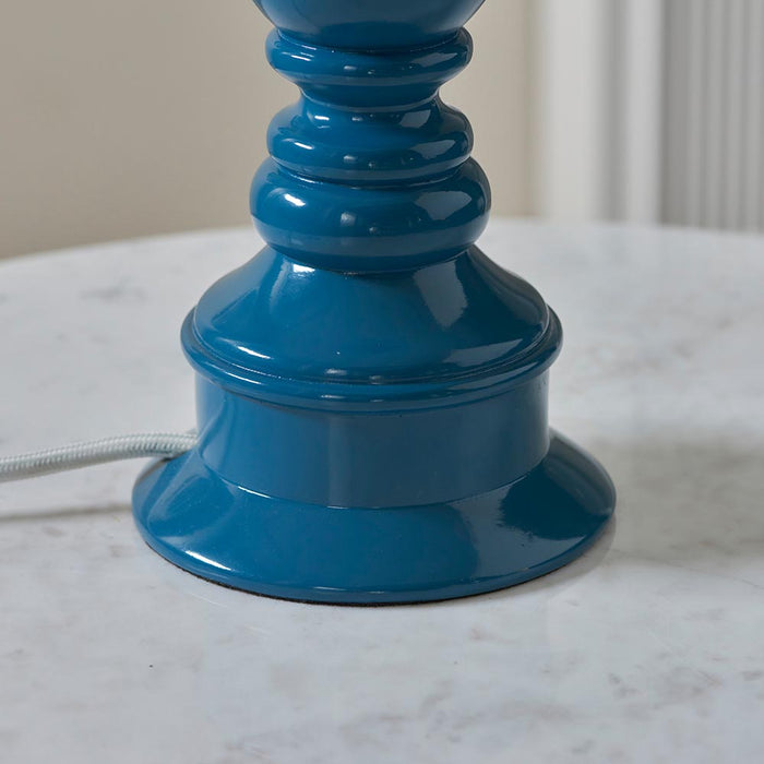 Myrtle And Ripple 30cm Marlin Blue Shade Table Lamp With Gloss Marlin Blue Base