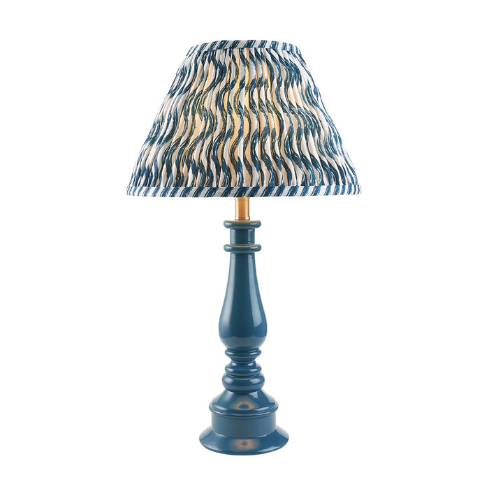Myrtle And Ripple 30cm Marlin Blue Shade Table Lamp With Gloss Marlin Blue Base