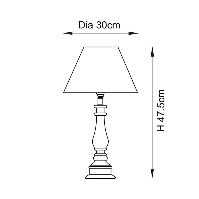 Myrtle And Ripple 30cm Marlin Blue Shade Table Lamp With Gloss Marlin Blue Base