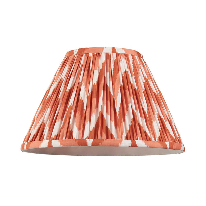 Myrtle And Zigzag 30cm Apricot Orange Shade Table Lamp With Gloss Marlin Blue Base