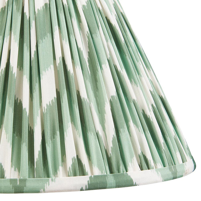 Myrtle And Zigzag 30cm Cotswold Green Shade Table Lamp With Gloss Almond White Base