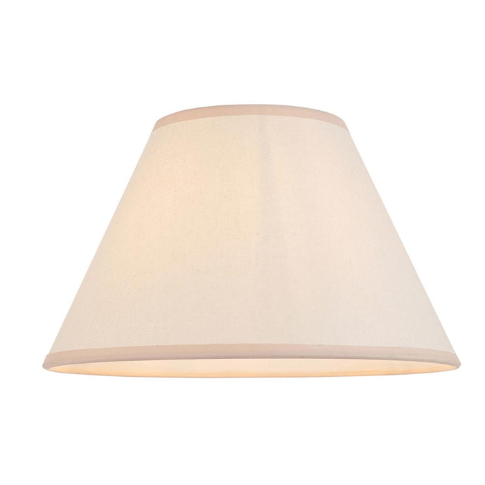 Myrtle And Ivy 30cm Vintage White Shade Table Lamp With Gloss Almond White Base