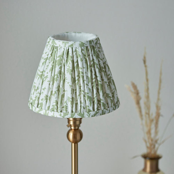 Santiago And Leaf 16cm Herb Garden Green Shade Table Lamp In Brushed Aged Brass