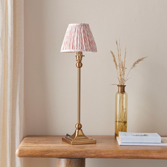 Santiago And Leaf 16cm Peachy Keen Shade Table Lamp In Brushed Aged Brass